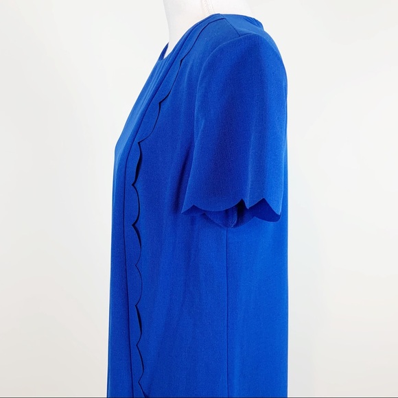 Tahari by ASL cap sleeve Scallop trim Shift Dress - Picture 8 of 8